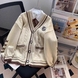 Ndyad Pink V-Neck Cardigan Sweater HZ1024