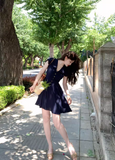 Ndyad V-neck flying sleeves dress HZ1024