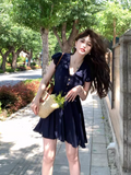 Ndyad V-neck flying sleeves dress HZ1024