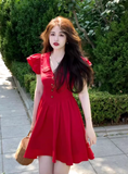 Ndyad V-neck flying sleeves dress HZ1024