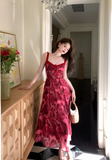 Ndyad tea break rose print suspender dress HZ1024