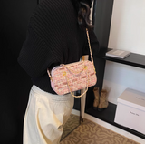 Ndyad pink small square bag knitted chain bag HZ1024