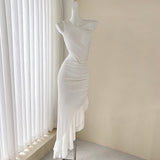 Ndyad sleeveless dress with ruffled slits HZ1024