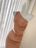 Ndyad sleeveless dress with ruffled slits HZ1024