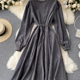 Ndyad Round Neck Long Sleeve Dress HZ1024