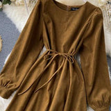Ndyad Round Neck Long Sleeve Dress HZ1024