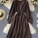 Ndyad Round Neck Long Sleeve Dress HZ1024
