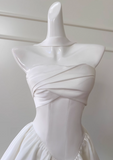 Ndyad White Strapless Short Prom Dress for Party&Birthday??Elegant Evening Dress HZ1024