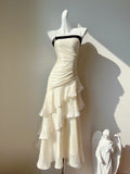 Ndyad Birthday Party Dresses Under $160??White Ruffled Layered Fairytale Graduation Prom Dresses HZ1024