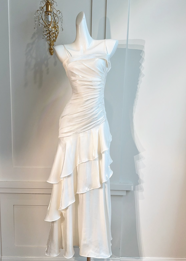 Ndyad Birthday Party Dresses Under $160??White Ruffled Layered Fairytale Graduation Prom Dresses HZ1024