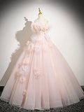 Ndyad A-Line Off Shoulder Tulle Long Prom Dress, Lovely Evening Sweet 16 Dress HZ1024