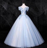 Ndyad 0ff-the-shoulder Tulle Embroidery Long Prom Dress, Elegant Long Formal Dress HZ1024