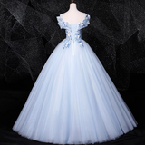 Ndyad 0ff-the-shoulder Tulle Embroidery Long Prom Dress, Elegant Long Formal Dress HZ1024