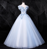 Ndyad 0ff-the-shoulder Tulle Embroidery Long Prom Dress, Elegant Long Formal Dress HZ1024