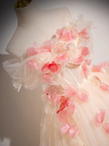 Ndyad A-line Off-Shoulder Tulle Long Prom Dress, Sweet 16 Dress HZ1024