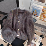 Ndyad Japanese floral V-neck Long-sleeved cardigan HZ1024