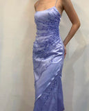 Ndyad Spaghetti Straps Prom Dress With Slit HZ1024
