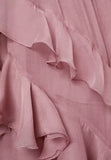 Ndyad V-Neck Chiffon Pleated Sleeveless Back Zippered Long Prom Dress Beautiful Party Dress HZ1024