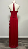 Ndyad A-line Halter V Neck Chiffon Backless Prom Dress,Bridesmaid Dress With Ankle Length HZ1024