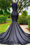 Ndyad Mermaid V-neck Appliques Lace Sequined Long Prom Dress HZ1024
