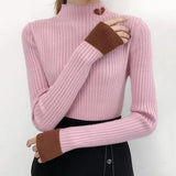 Ndyad Neck Long Sleeves Slim Fit Pullover Sweater HZ1024