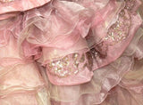 Ndyad Pink Strapless Satin Tulle Sequin Beaded Diamond Long Ball Gown HZ1024