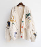 Ndyad contrast color cardigan coat HZ1024
