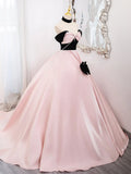 Ndyad Sweetheart Neck Satin Pink Long Prom Dress, Pink Long Formal Dress HZ1024