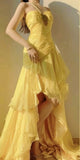 Ndyad A-Line One Shoulder Chiffon Long Prom Dress Sweet Layered Birthday Dress HZ1024