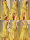 Ndyad A-Line One Shoulder Chiffon Long Prom Dress Sweet Layered Birthday Dress HZ1024