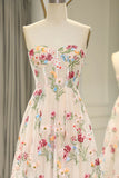 Ndyad 16 ?? Strapless A-line Floral Prom Dress &Wedding Dress- ?? Gorgeous Embroidery Applique & Tulle Evening for Birthday, Graduation HZ1024