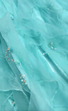 Ndyad 1950s Inspired Baby Princess Blue Prom Dress - Shimmering Sequins Tulle & Satin Ballgown for Formal Events HZ1024