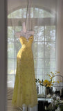 Ndyad Butter Yellow Spaghetti Straps A-line Tulle Beaded Long Prom Dresses Backless Evening Gowns HZ1024