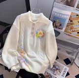 Ndyad style polo collar sweet loose sweater HZ1024