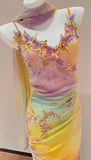 Ndyad Yellow Pink Spaghetti Straps Chiffon Embroidered Appliques Mermaid Prom Dresses Formal Evening Gowns HZ1024