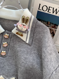 Ndyad polo neck knitted long sleeve sweater HZ1024
