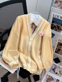 Ndyad Style 3D Flower Bow Cardigan Sweater HZ1024
