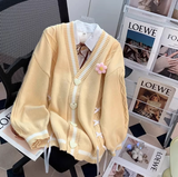 Ndyad Style 3D Flower Bow Cardigan Sweater HZ1024