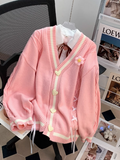 Ndyad Style 3D Flower Bow Cardigan Sweater HZ1024