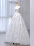 Ndyad Tulle Lace Beige Long Prom Dress, Beige Long Formal Dress HZ1024