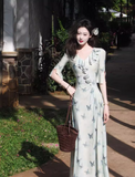 Ndyad V-neck ruffled fitted dress HZ1024