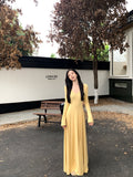 Ndyad style V-neck long-sleeved knitted dress HZ1024