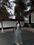 Ndyad style V-neck long-sleeved knitted dress HZ1024