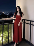 Ndyad simple A-line square neck long skirt HZ1024