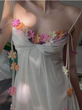 Ndyad style three-dimensional flower design suspender dress HZ1024