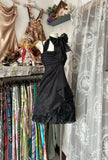 Ndyad Black Halter Neck A-Line Chiffon Short Party Dresses Birthday Evening Dresses HZ1024