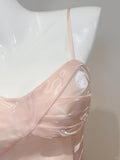 Ndyad Pink Spaghetti Strap A-Line Satin Long Prom Dresses, Sweet 16 Dress HZ1024
