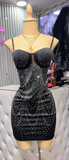 Ndyad Black Spaghetti Strap Sheath Short Homecoming Dresses Outdoor Party Outfits HZ1024