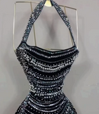 Ndyad Bodycon Spaghetti Straps Beaded Short Birthday Dress Homecoming Dresses HZ1024