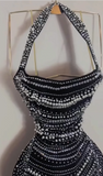 Ndyad Bodycon Spaghetti Straps Beaded Short Birthday Dress Homecoming Dresses HZ1024
